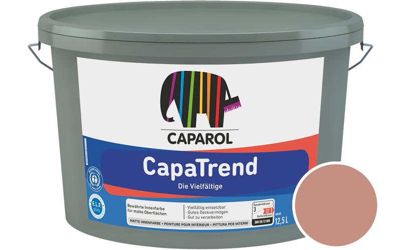 Caparol CapaTrend 12,5L Innenfarbe / Getnt im Farbton Granat 13