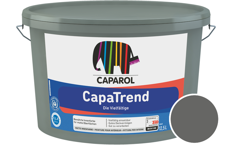 Caparol CapaTrend 5L Innenfarbe / Getnt im Farbton Graphit-grau
