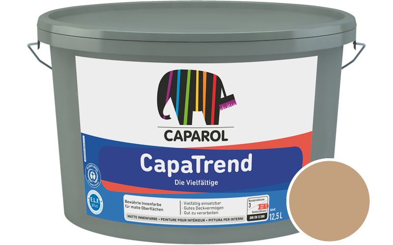 Caparol CapaTrend 12,5L Innenfarbe / Getnt im Farbton Havanna 13