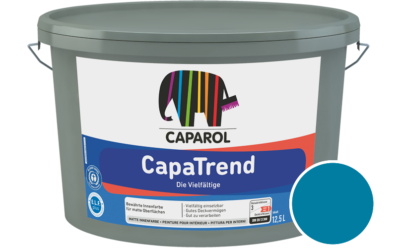 Caparol CapaTrend 7,5L Innenfarbe / Getnt im Farbton Kobaltblau Asi/syf
