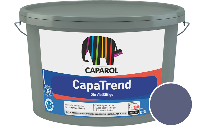 Caparol CapaTrend 2,5L Innenfarbe / Getnt im Farbton Lavendel 95