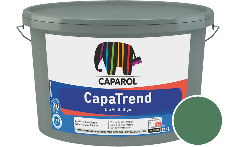 Caparol CapaTrend 2,5L Innenfarbe / Getnt im Farbton Malachit 70