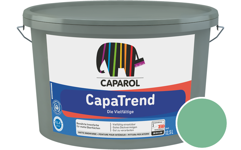 Caparol CapaTrend 2,5L Innenfarbe / Getnt im Farbton Mint 80
