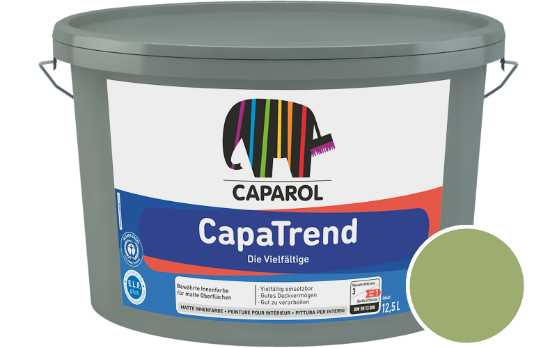 Caparol CapaTrend 12,5L Innenfarbe / Getnt im Farbton Moos 100