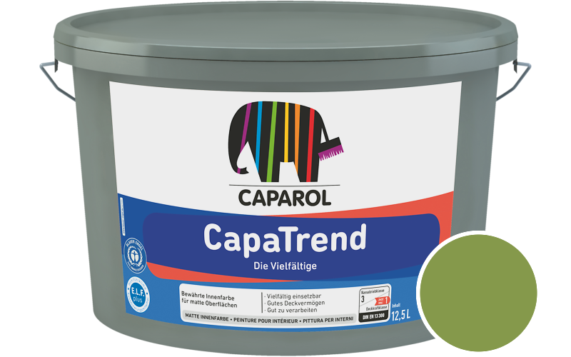 Caparol CapaTrend 5L Innenfarbe / Getnt im Farbton Moos 95