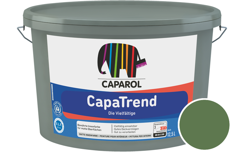 Caparol CapaTrend 5L Innenfarbe / Getnt im Farbton Oase 100
