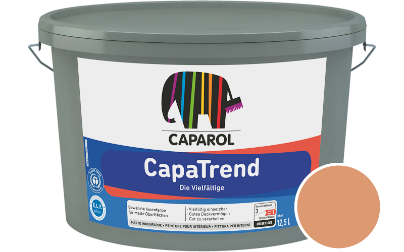 Caparol CapaTrend 12,5L Innenfarbe / Getnt im Farbton Papaya 105