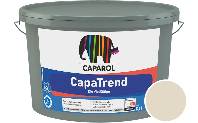 Caparol CapaTrend 12,5L Getnt im Farbton RAL 1013 Perlweiss (ohne Perleffekt)