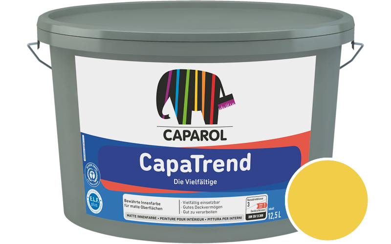 Caparol CapaTrend 5L Innenfarbe / Getnt im Farbton RAL 1018 Zinkgelb