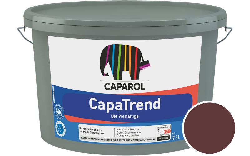 Caparol CapaTrend 5L Innenfarbe / Getnt im Farbton RAL 3005 Weinrot