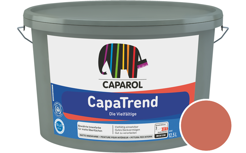 Caparol CapaTrend 2,5L Innenfarbe / Getnt im Farbton RAL 3022 Lachsrot
