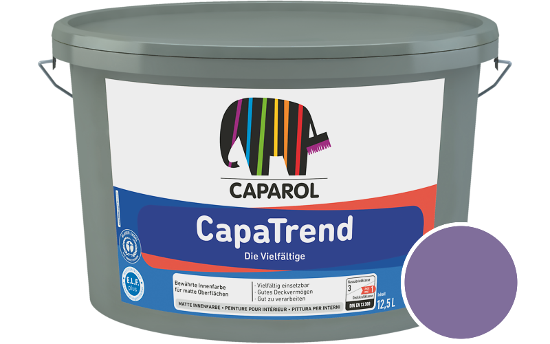 Caparol CapaTrend 2,5L Innenfarbe / Getnt im Farbton RAL 4005 Blaulila