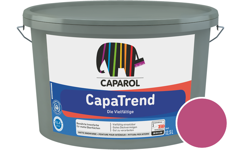 Caparol CapaTrend 5L Innenfarbe / Getnt im Farbton RAL 4010 Telemagenta