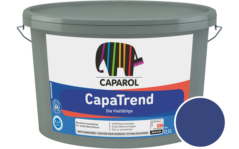 Caparol CapaTrend 2,5L Innenfarbe / Getnt im Farbton RAL 5002 Ultramarinblau