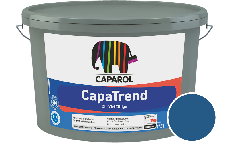 Caparol CapaTrend 5L Innenfarbe / Getnt im Farbton RAL 5005 Signalblau