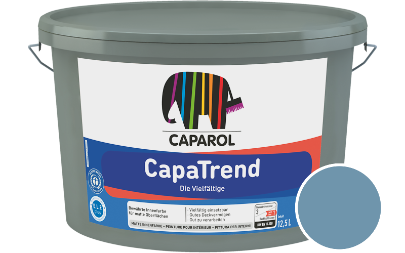 Caparol CapaTrend 5L Innenfarbe / Getnt im Farbton RAL 5024 Pastellblau