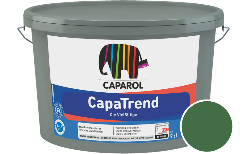Caparol CapaTrend 2,5L Innenfarbe / Get�nt im Farbton RAL 6001 Smaragdgr�n