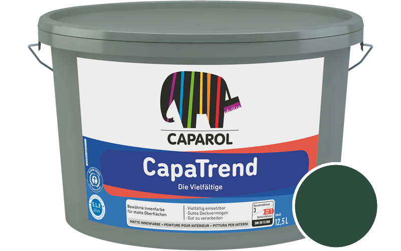 Caparol CapaTrend 2,5L Innenfarbe / Getnt im Farbton RAL 6005 Moosgrn