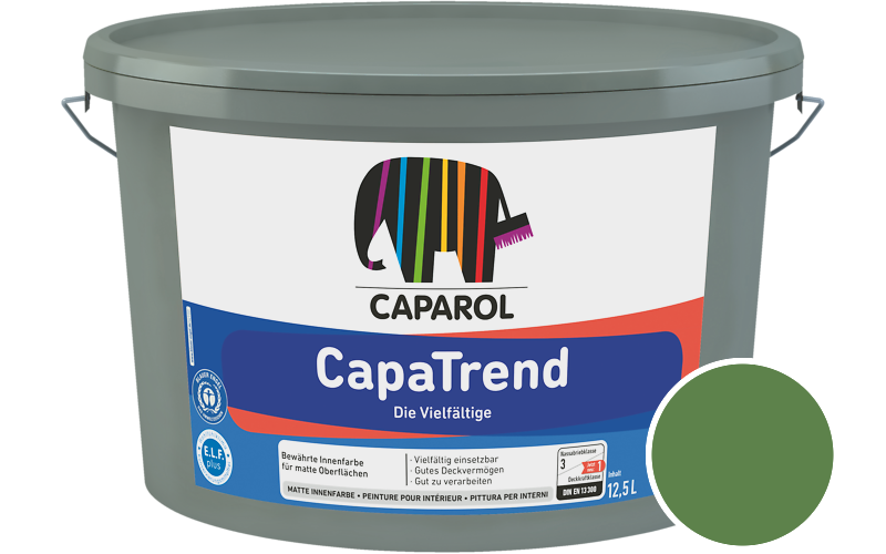Caparol CapaTrend 5L Innenfarbe / Getnt im Farbton RAL 6017 Maigrn