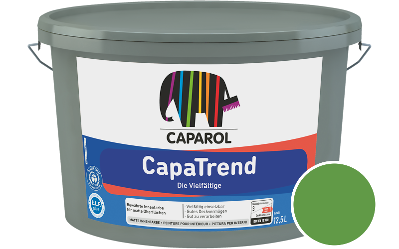 Caparol CapaTrend 7,5L Innenfarbe / Getnt im Farbton RAL 6018 Gelbgrn