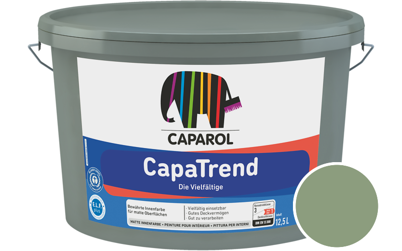 Caparol CapaTrend 7,5L Innenfarbe / Getnt im Farbton RAL 6021 Blassgrn