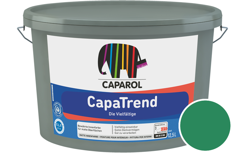 Caparol CapaTrend 2,5L Innenfarbe / Getnt im Farbton RAL 6024 Verkehrsgrn