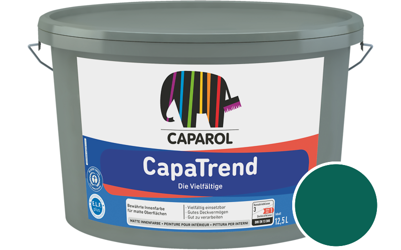Caparol CapaTrend 12,5L Innenfarbe / Getnt im Farbton RAL 6026 Opalgrn
