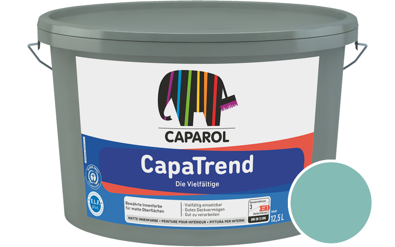 Caparol CapaTrend 5L Innenfarbe / Get�nt im Farbton RAL 6027 Lichtgr�n