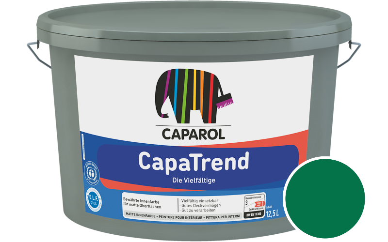 Caparol CapaTrend 2,5L Innenfarbe / Get�nt im Farbton RAL 6029 Minzgr�n