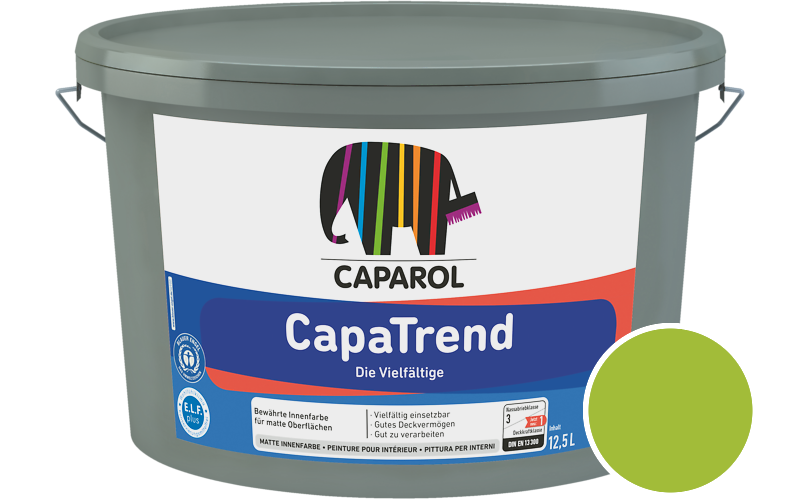 Caparol CapaTrend 7,5L Innenfarbe / Get�nt im Farbton RAL 6039 Fasergr�n