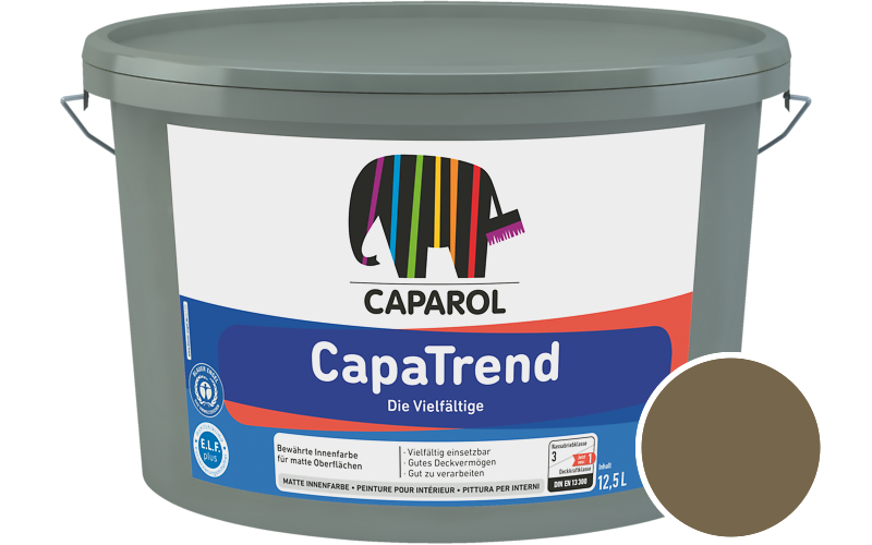 Caparol CapaTrend 12,5L Innenfarbe / Getnt im Farbton RAL 7008 Khakigrau
