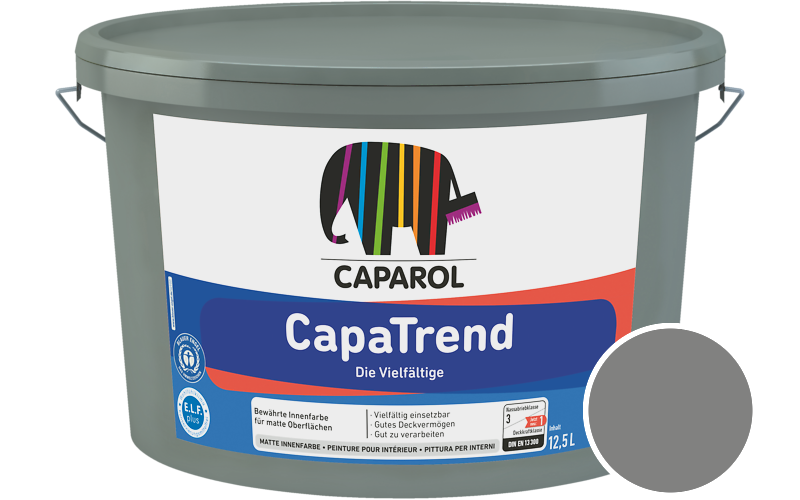 Caparol CapaTrend 7,5L Innenfarbe / Getnt im Farbton RAL 7037 Staubgrau