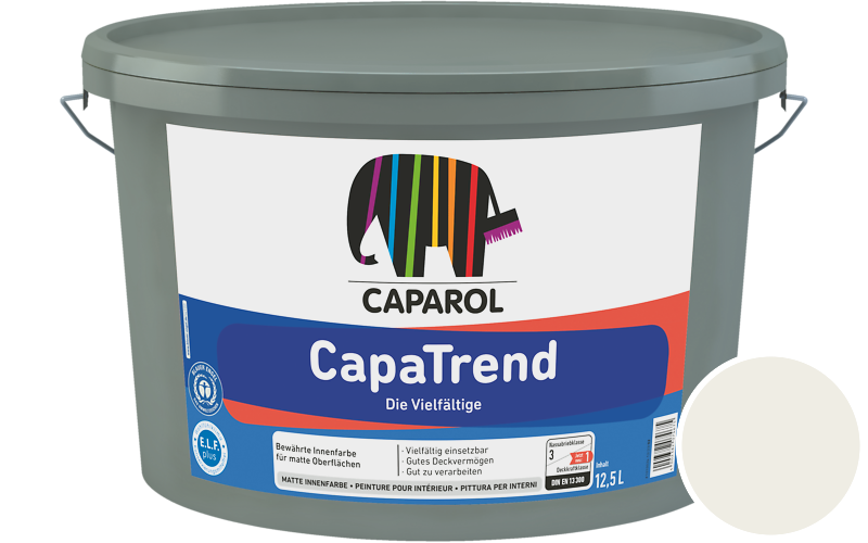 Caparol CapaTrend 5L Innenfarbe / Get�nt im Farbton Reinweiss