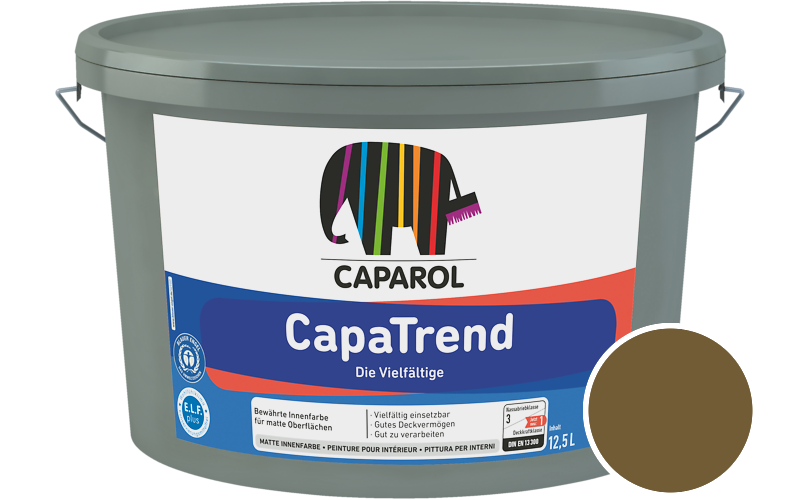 Caparol CapaTrend 12,5L Innenfarbe / Getnt im Farbton Umbra Asi/syf
