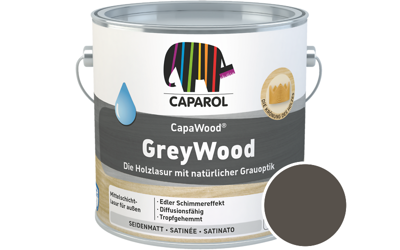Caparol CapaWood GreyWood 700ml Holzlasur / Get�nt im Farbton 7380 Quarzgrau