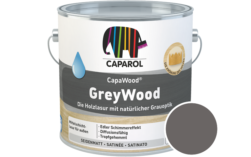 Caparol CapaWood GreyWood 700ml Holzlasur / Get�nt im Farbton Island 3