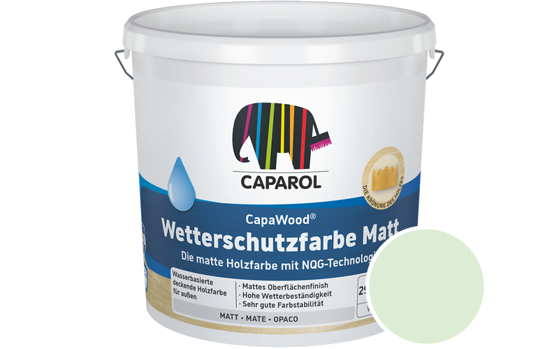 Caparol CapaWood Wetterschutzfarbe Matt 700ml Holzfarbe f�r au�en / Get�nt im Farbton Agave 115