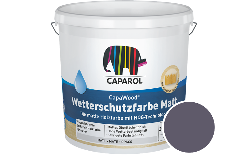 Caparol CapaWood Wetterschutzfarbe Matt 700ml Holzfarbe f�r au�en / Get�nt im Farbton Amethyst 70
