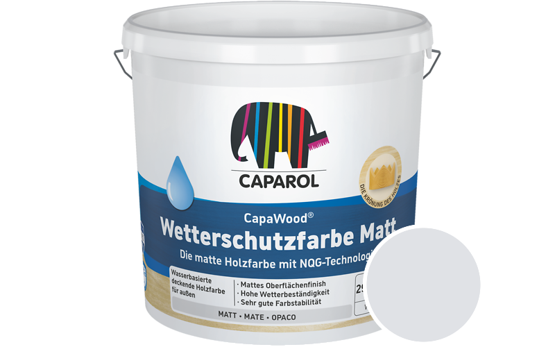 Caparol CapaWood Wetterschutzfarbe Matt 2,5L Holzfarbe f�r au�en / Get�nt im Farbton Aquarell 55