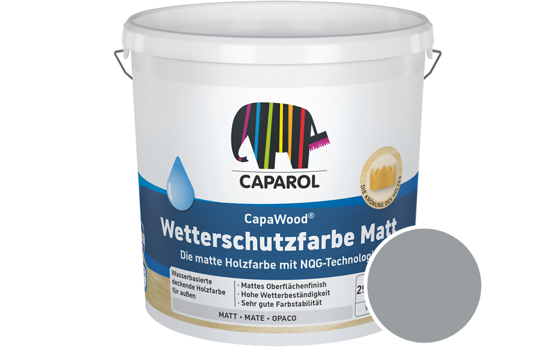Caparol CapaWood Wetterschutzfarbe Matt 700ml Holzfarbe f�r au�en / Get�nt im Farbton Arctis 15