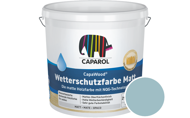 Caparol CapaWood Wetterschutzfarbe Matt 700ml Holzfarbe f�r au�en / Get�nt im Farbton Arctis 75