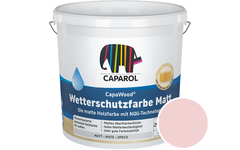 Caparol CapaWood Wetterschutzfarbe Matt 700ml Holzfarbe f�r au�en / Get�nt im Farbton Baccara 30