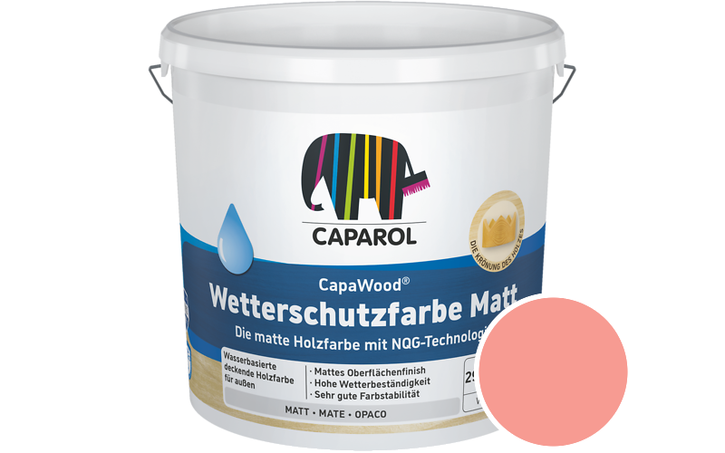 Caparol CapaWood Wetterschutzfarbe Matt 700ml Holzfarbe f�r au�en / Get�nt im Farbton Bordeaux 85
