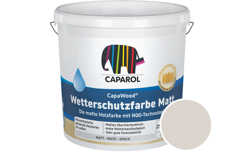 Caparol CapaWood Wetterschutzfarbe Matt 700ml Holzfarbe f�r au�en / Get�nt im Farbton Caramel 20