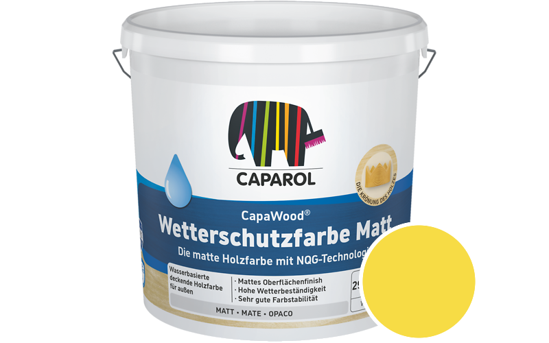 Caparol CapaWood Wetterschutzfarbe Matt 700ml Holzfarbe f�r au�en / Get�nt im Farbton Citrus 100
