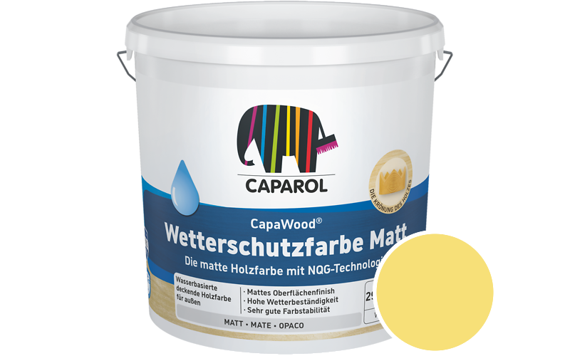 Caparol CapaWood Wetterschutzfarbe Matt 700ml Holzfarbe f�r au�en / Get�nt im Farbton Citrus 110