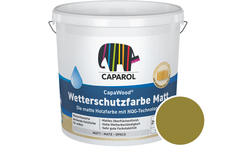 Caparol CapaWood Wetterschutzfarbe Matt 2,5L Holzfarbe f�r au�en / Get�nt im Farbton Citrus 35