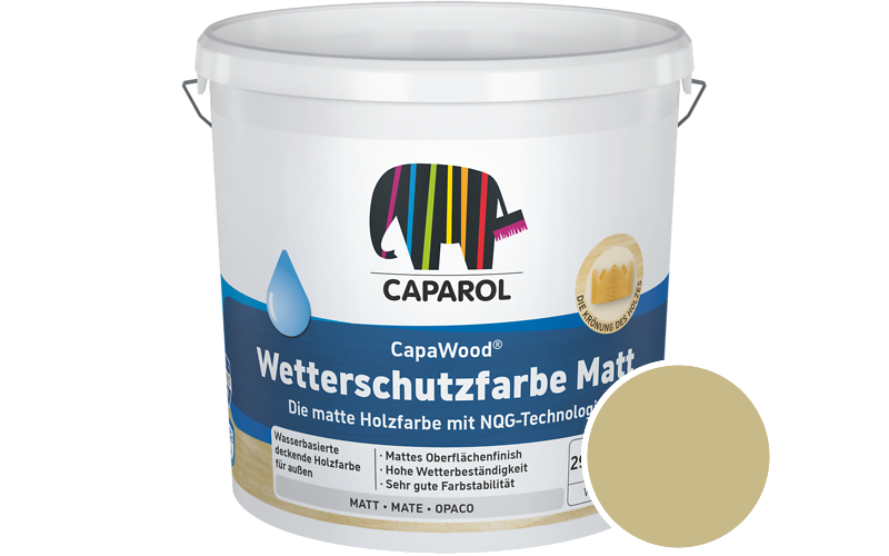 Caparol CapaWood Wetterschutzfarbe Matt 700ml Holzfarbe f�r au�en / Get�nt im Farbton Citrus 50