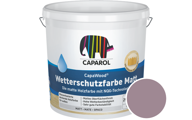 Caparol CapaWood Wetterschutzfarbe Matt 700ml Holzfarbe f�r au�en / Get�nt im Farbton Clematis 45