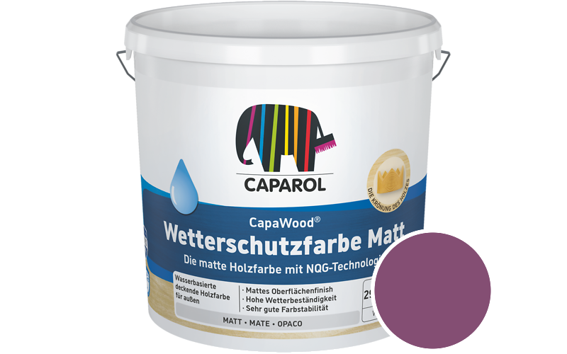 Caparol CapaWood Wetterschutzfarbe Matt 700ml Holzfarbe f�r au�en / Get�nt im Farbton Clematis 70